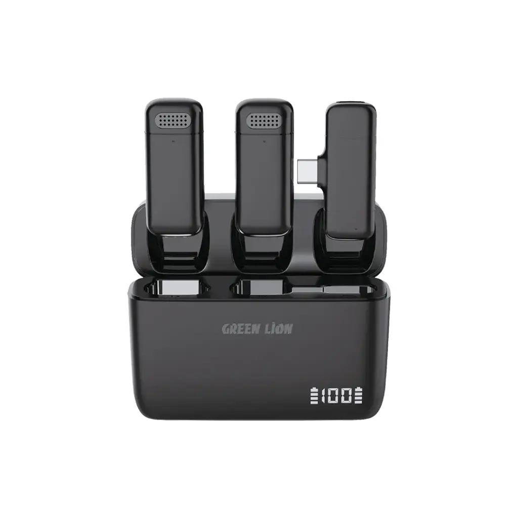 غرين ليون ميكروفون لاسلكي Duo Cast بموصل USB-C – أسود