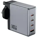 Green Lion GaN Premium UK Plug Wall Charger 140W - Gray