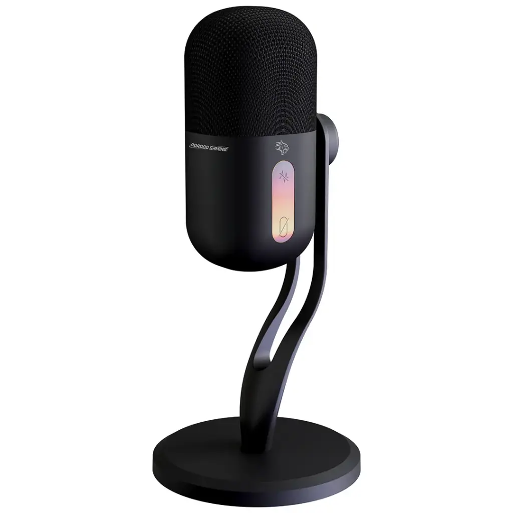 Porodo Gaming Elyx RGB Condenser Microphone with Noise Surppress Button - Black
