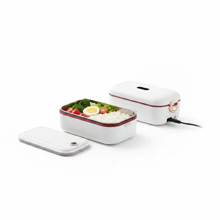 Porodo LunchMate Dual Mode Electric Lunch Box – 900ml Portable Food Warmer - White