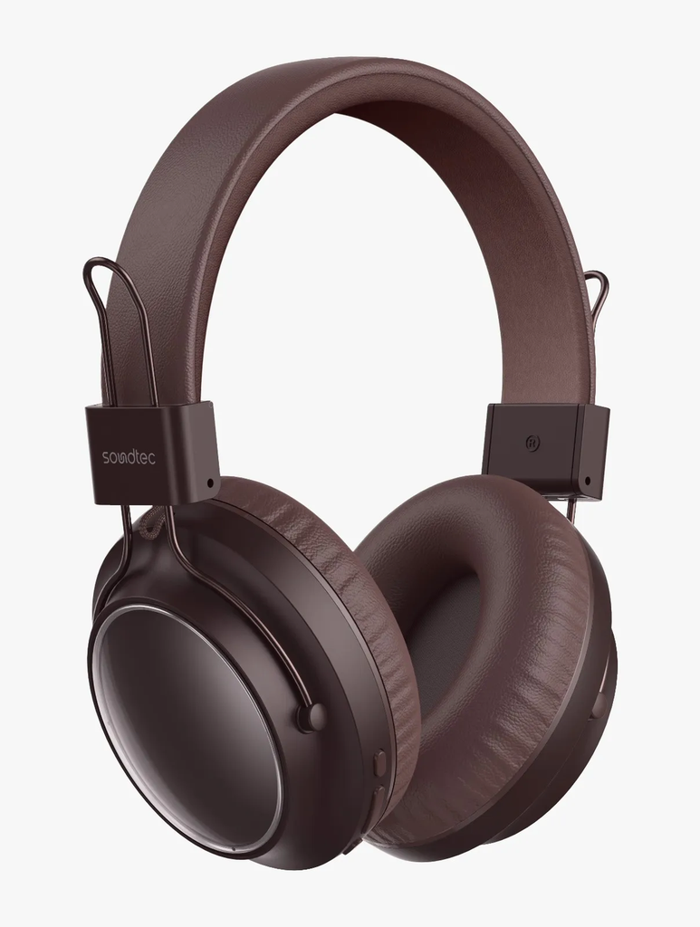 Porodo Soundtec Smooth Touch Wireless Bluetooth Headphone - Brown