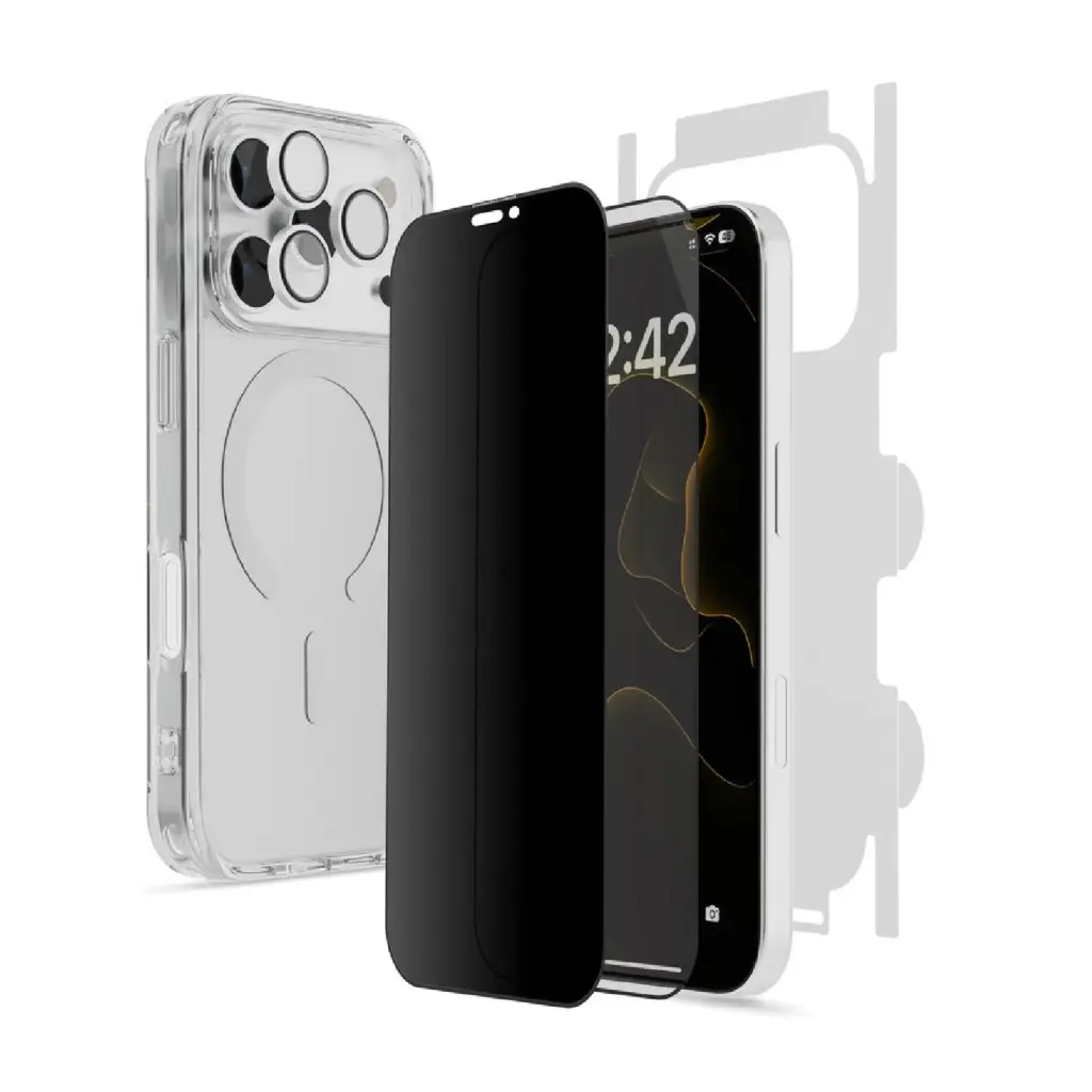 Porodo 5-in-1 Protection Pack for iPhone 17 Pro - Clear