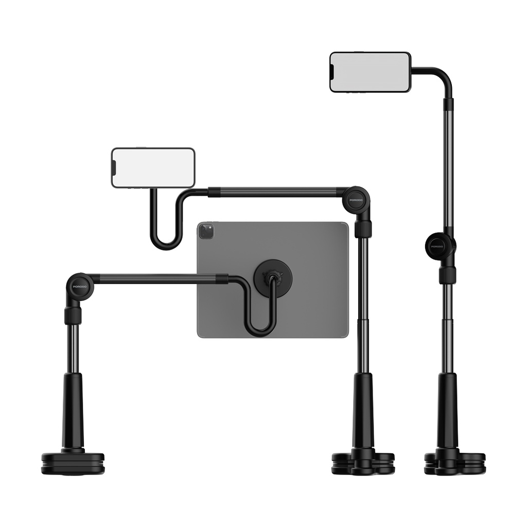 Porodo Lazy Man Stand with Magnetic Suction 92CM - Black