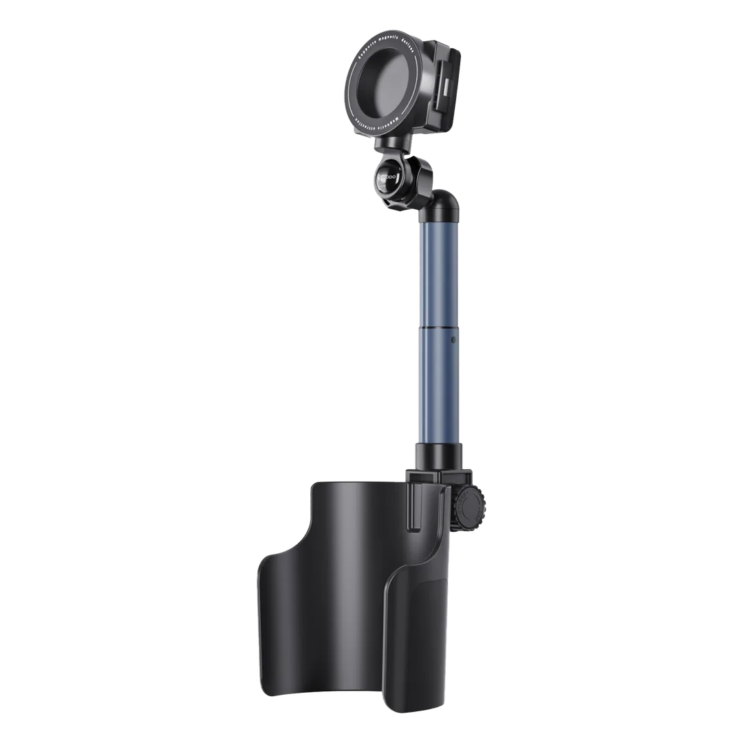 Porodo Kairo 2-in-1 Car Cup Holder & Phone Mount - Black