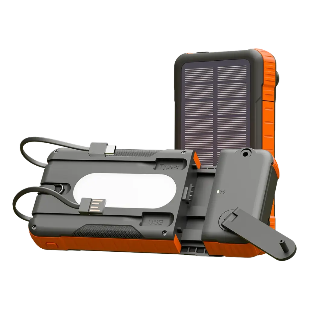Porodo Sunova 20000mAh Solar Power Bank with Hand Crank - Black