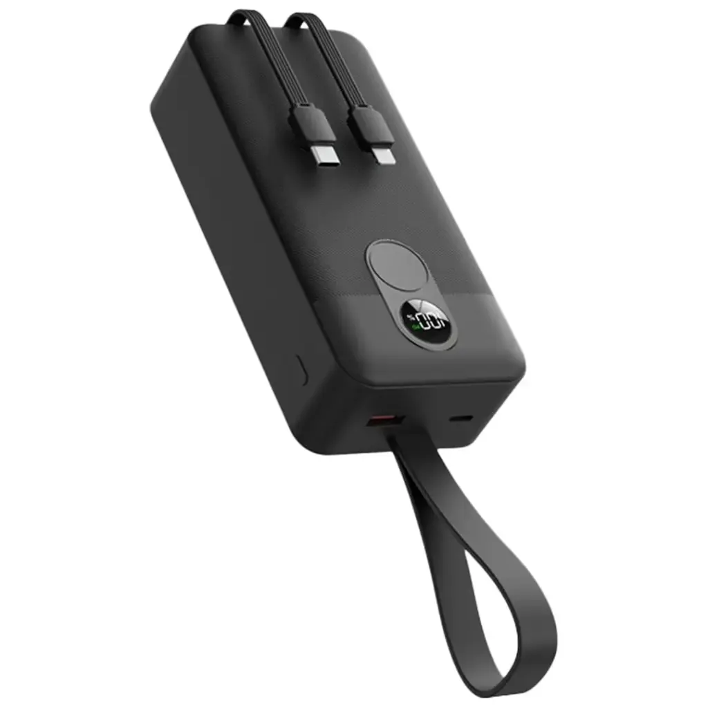 Porodo 30000mAh Power Bank with Digital Display & USB-C/Lightning Cables