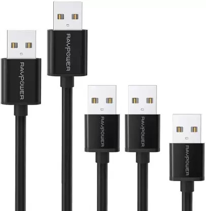 راف باور RP-LC04 مجموعة كيابل مايكرو USB من 5 قطع، بطول 3 أمتار – أسود