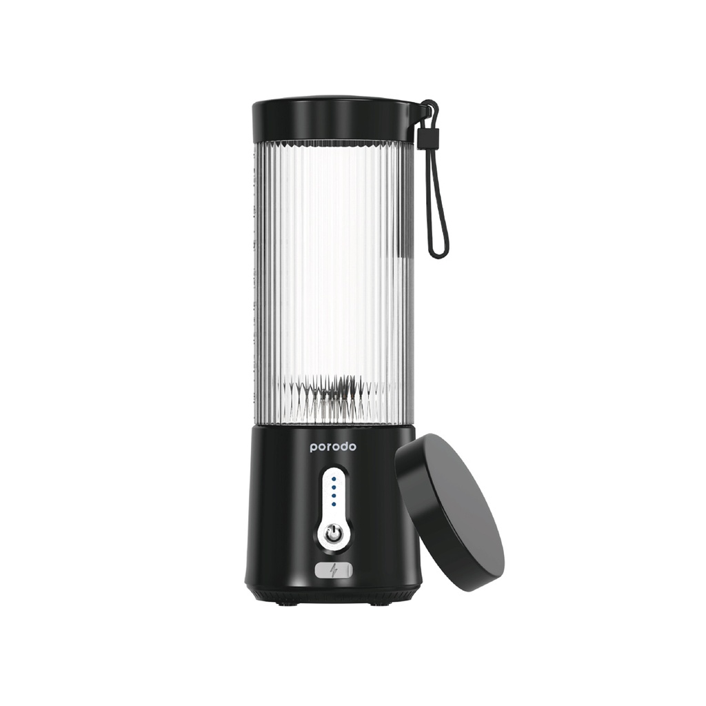 Porodo Lifestyle Portable Blender with Extra Bottom Lid – Black