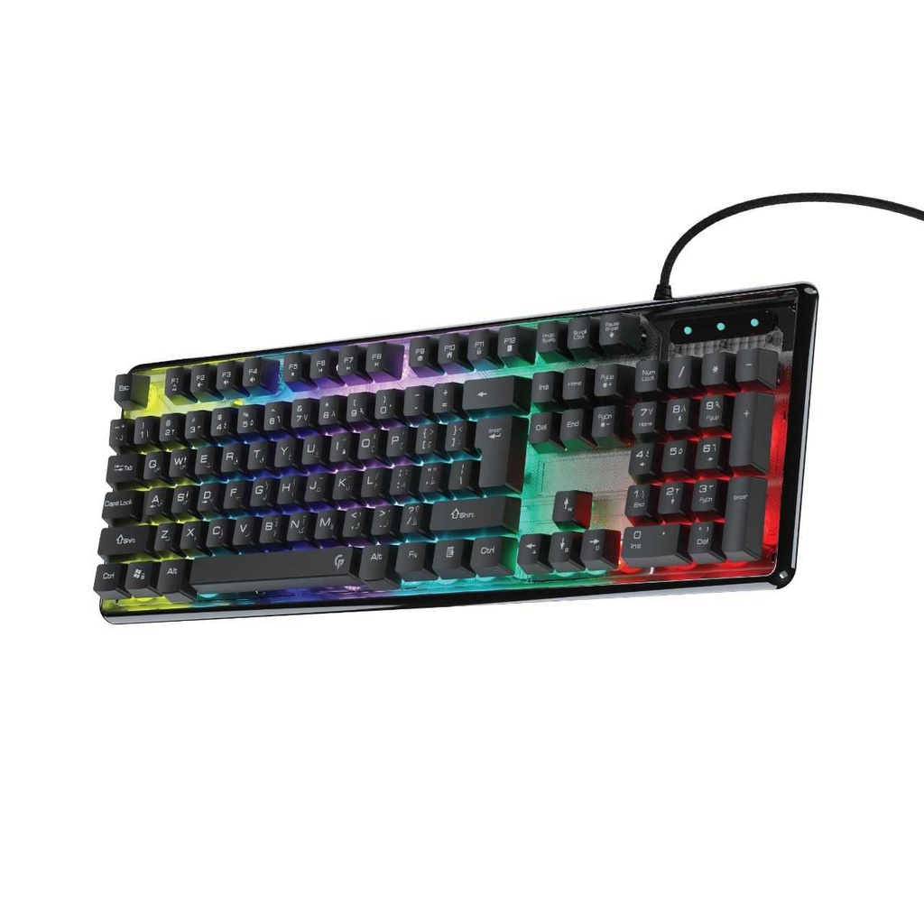 Porodo Gaming Lucid Full-Size Membrane Keyboard – Transparent/Black