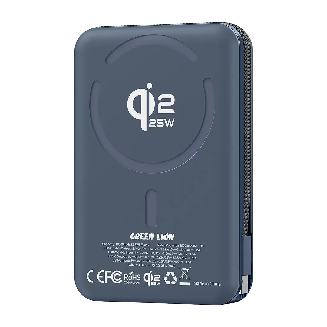 Green Lion Wellington MagSafe 10000mAh Power Bank - Blue