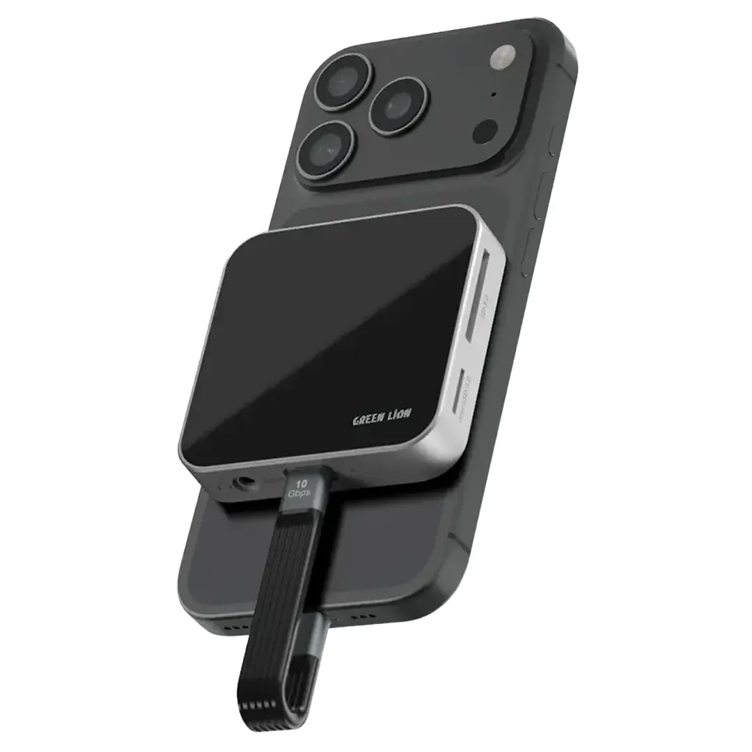 Green Lion 8-in-1 Hub Multi Device Support - Black