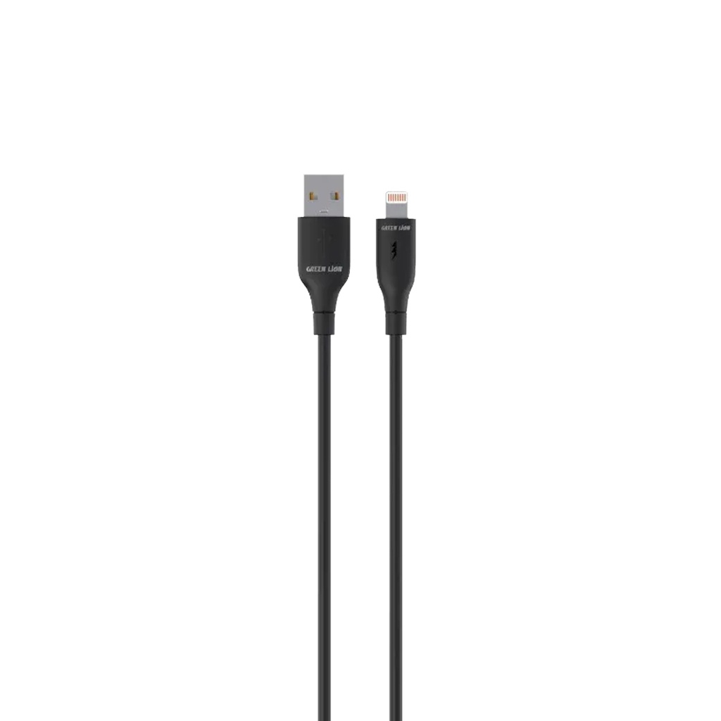 Green Lion USB-A to Lightning PVC Cable, 12W, 1m - Black