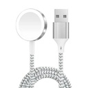 Green Lion Magnetic Braided Charging Cable 1.2 m (USB-A) for Apple Watch – Silver