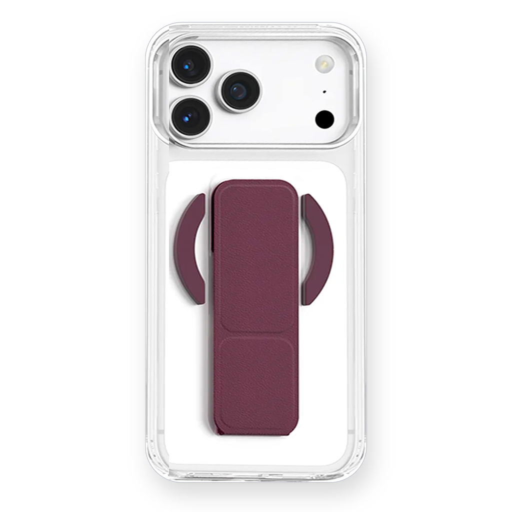 Green Lion MagSafe Leather Grip Case for iPhone 17 Pro / 18 Pro – Burgundy