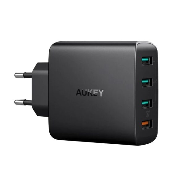 Aukey PA-T18 4 Port USB Qualcomm Quick Charge 3.0 Travel Charger-BLACK