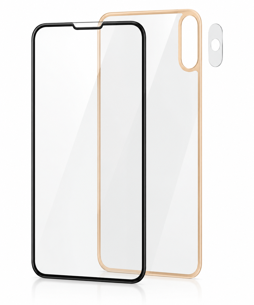 AT IPHONE FULL COVERED GLASS FRONT BACK &LENS