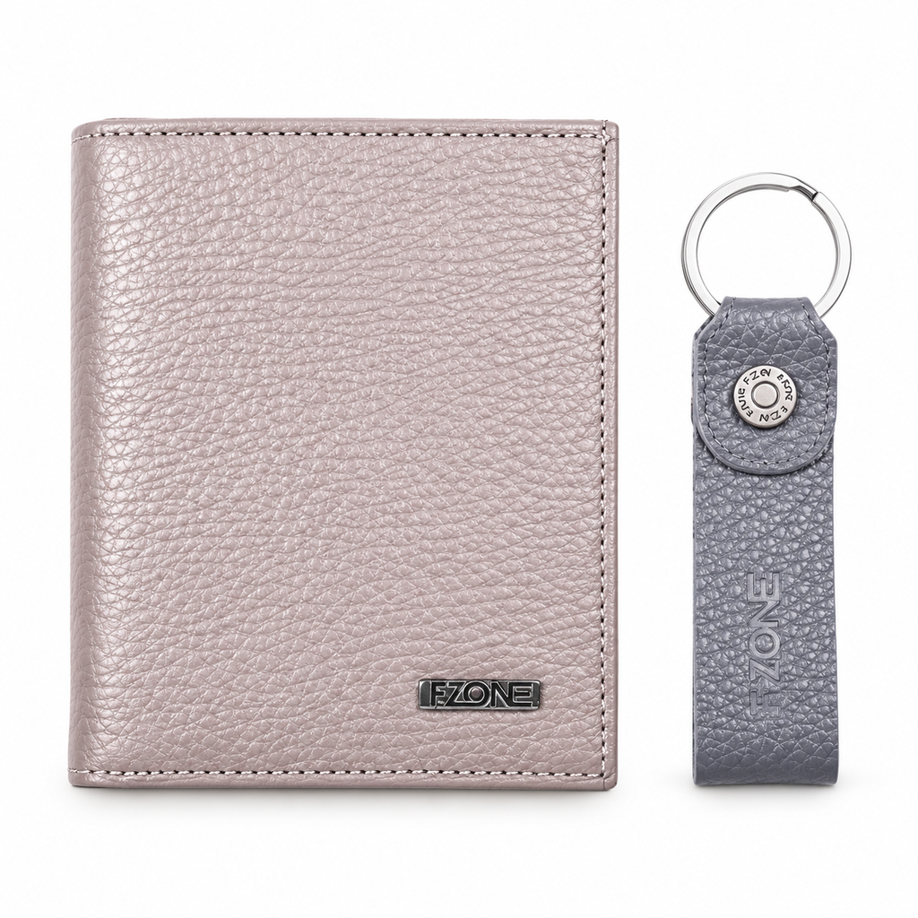 FZONE Folding Leather Wallet – Light Grey