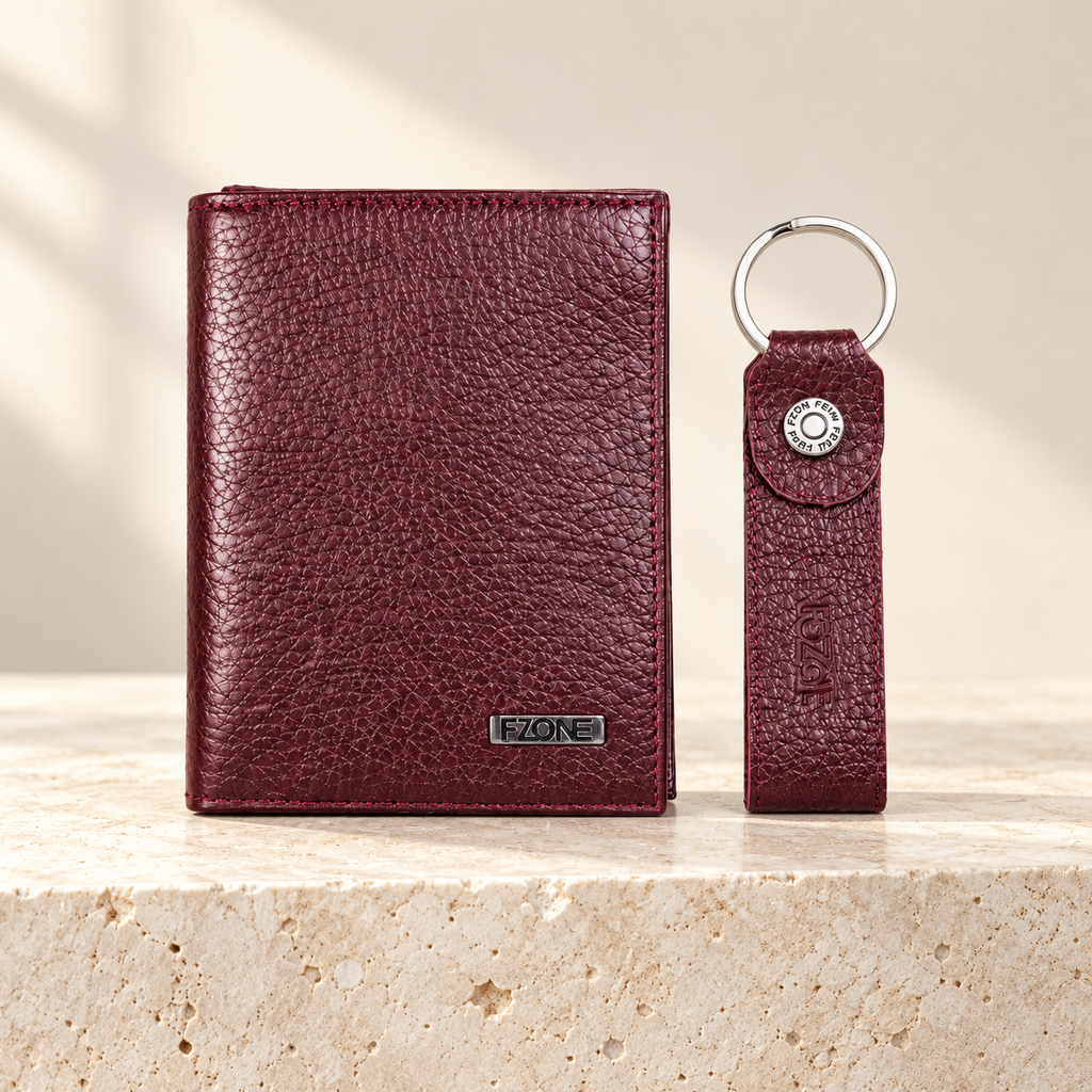 FZONE Folding Leather Wallet – Claret