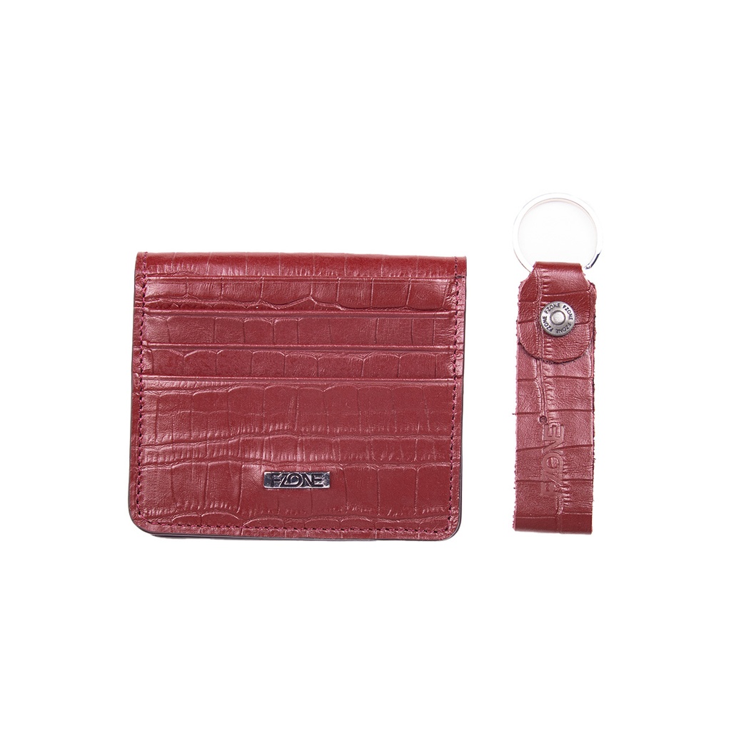 FZONE -Bifold Slim wallet genuine leather - Red