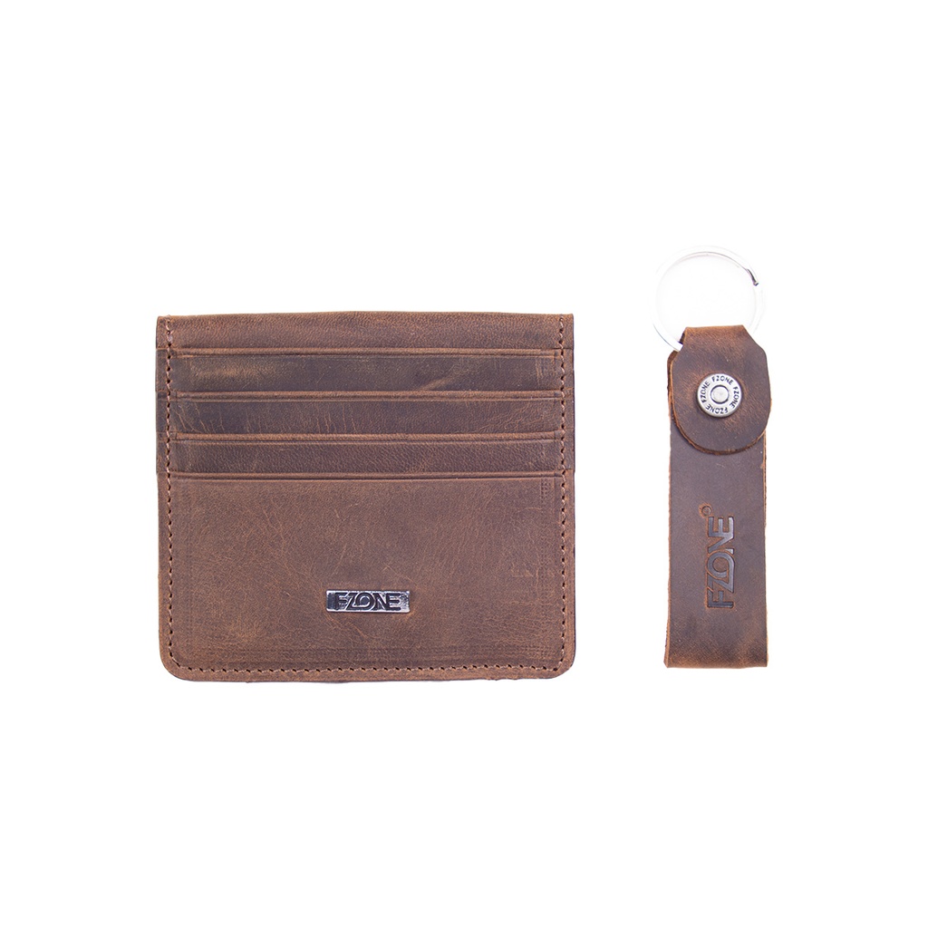 FZONE -Bifold Slim wallet genuine leather - Brown