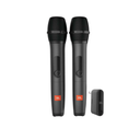 نظام ميكروفون لاسلكي مزدوج من JBL مع مستقبل ثنائي القناة - أسود