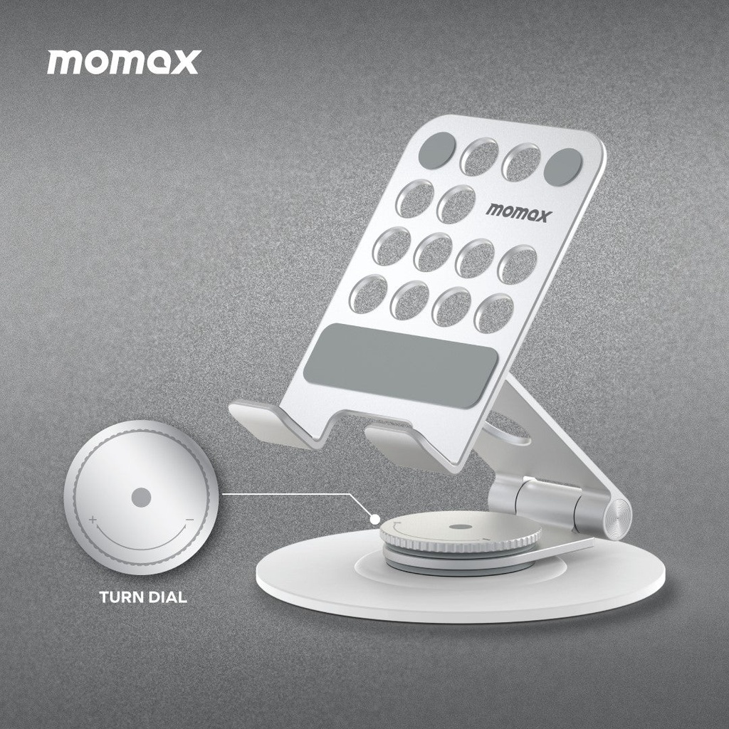 Momax Fold Stand Rotatable Phone Stand Silver