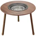 Porodo Lifestyle Tripod-Base Outdoor Round Grill Table - Brown
