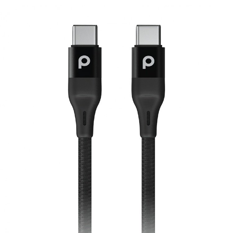 بورودو كيبل مضفّر USB-C بموصلات ألمنيوم، بطول 2.2 متر وتيار 3 أمبير