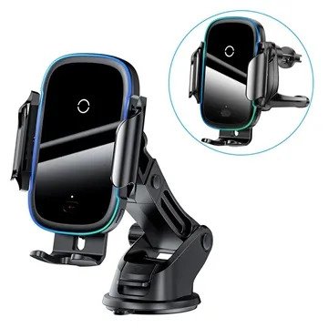 Baseus Light Electric 15w WIRELESS Car Charger / Car Holder