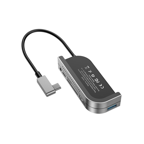 Baseus Bend Angle No.7 Multifunctional Type-C HUB Converter Dark gray