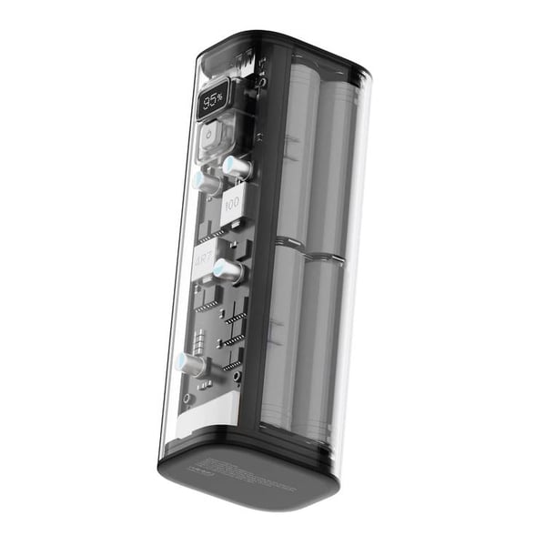 Powerology Crystalline Series Power Bank 24000mAh PD 100W – Dark Gray/Blue