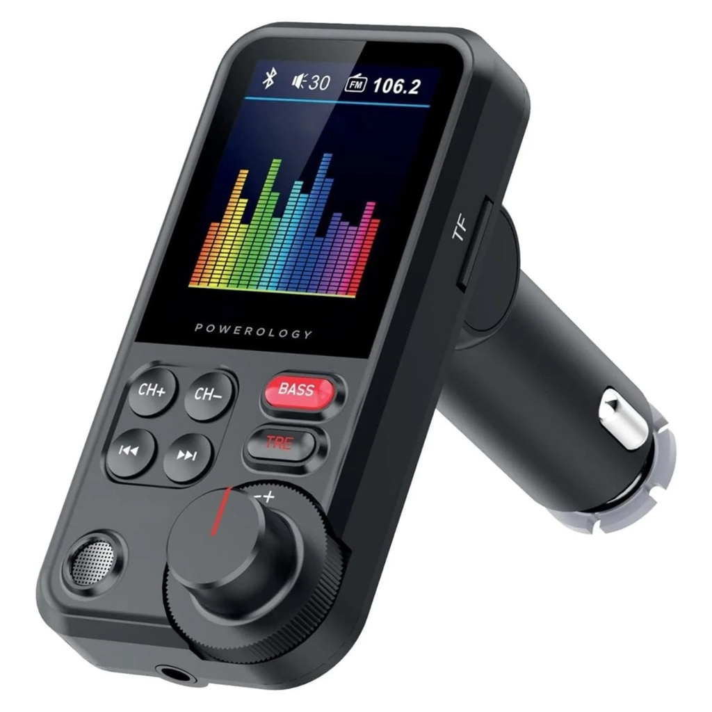 Powerology FM Transmitter Pro Car Charger 23W – Black