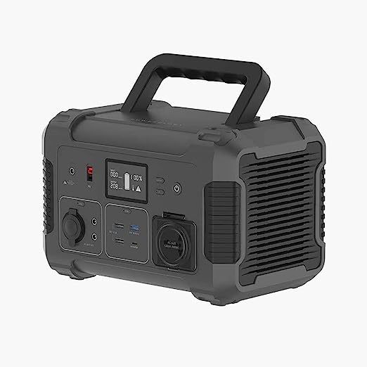 Powerology Portable Power Generator QC 18W, Solar Panel For Re-Charge The Generator(140400mAh 500W,Black)