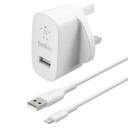 Belkin BoostCharge 12W USB-A Wall Charger + Lightning Cable 1m – White