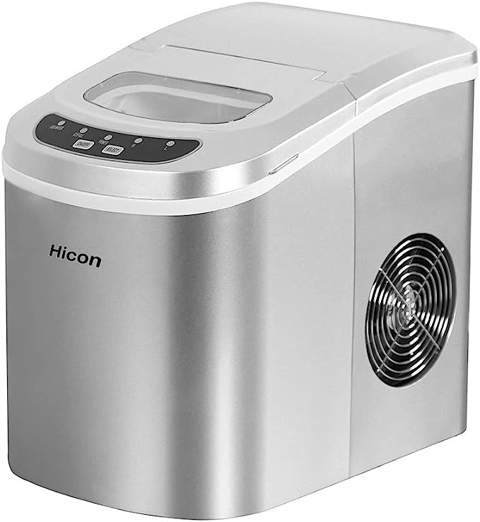 Hicon Portable Ice Maker Machine Making Bullet Ice Cubes 26 lbs/24 hrs