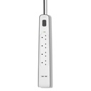 مشترك كهرباء Belkin بأربعة مقابس مع حماية من التيار المفاجئ وشحن USB، 2 متر – أبيض