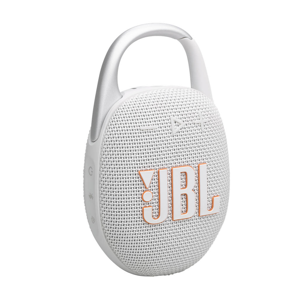 مكبر صوت JBL Clip 5 المحمول بتقنية البلوتوث - أبيض