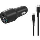 Powerology 32W Dual-Port Car Charger with USB-C to Lightning Cable