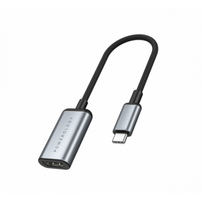 كابل Powerology المضفر من النوع C إلى HDMI بدقة 4K وتردد 60 هرتز