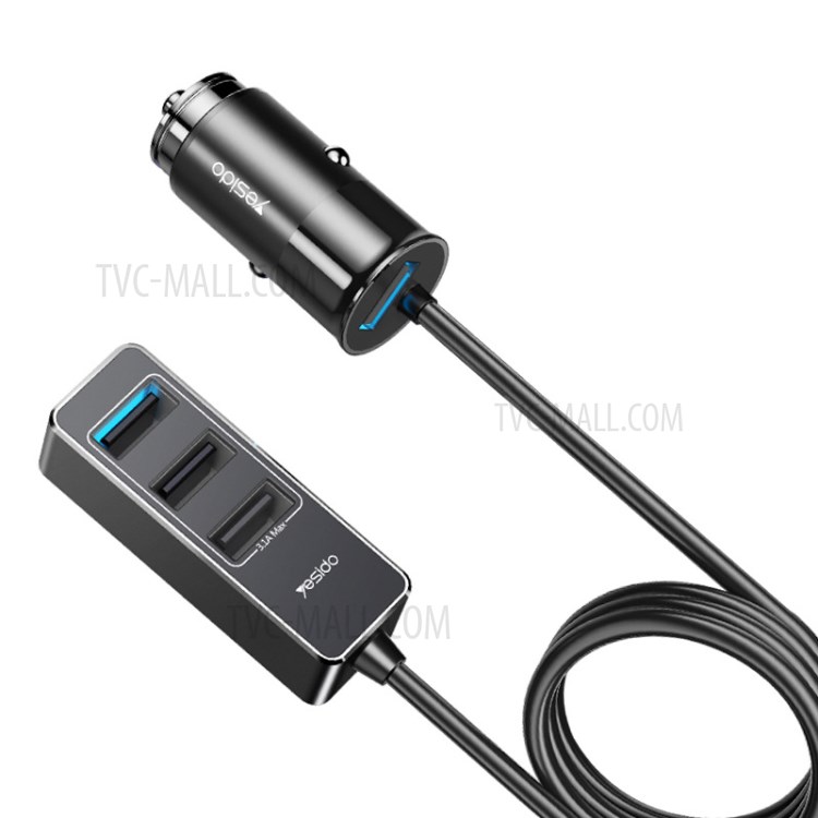 Yesido Y40 4 Ports USB 5.5A High Current Car Charger Adapter