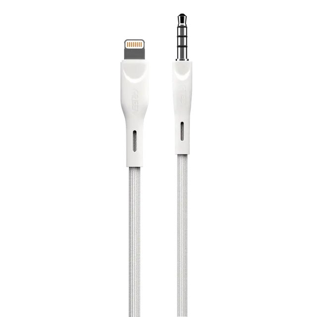 Green Lion Aux 3.5 To Lightning Cable 1.2M 2.4A - White