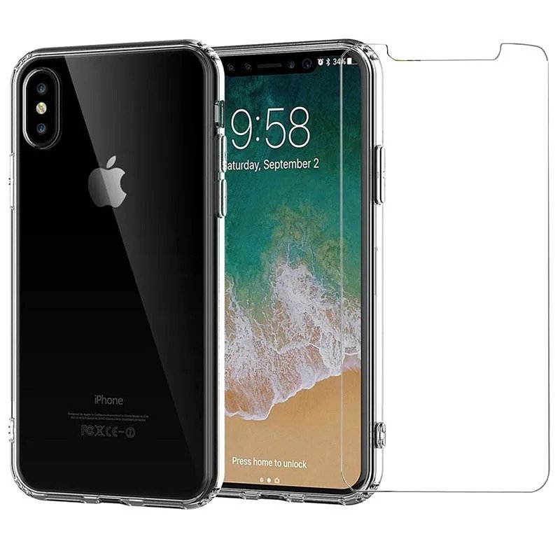 iPhone X 2in1 White Screen Protector