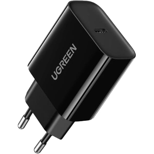 يوغرين شاحن سريع USB-C PD3.0 بقدرة 20 واط – أسود