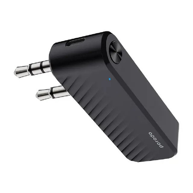 Porodo Bluetooth Audio Transmitter Dual Aux Jack Black