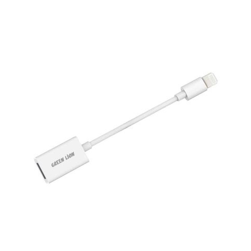 Green Lion Multi-Function OTG Lightning to USB Camera Adapter -- White