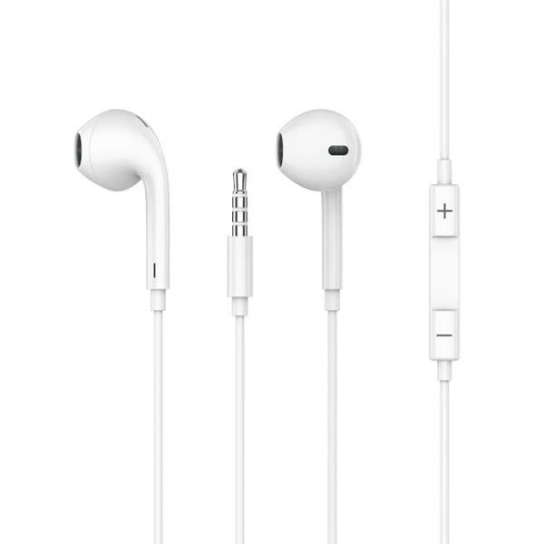 Porodo Blue Stereo Earphones With AUX Connector 3.5mm White