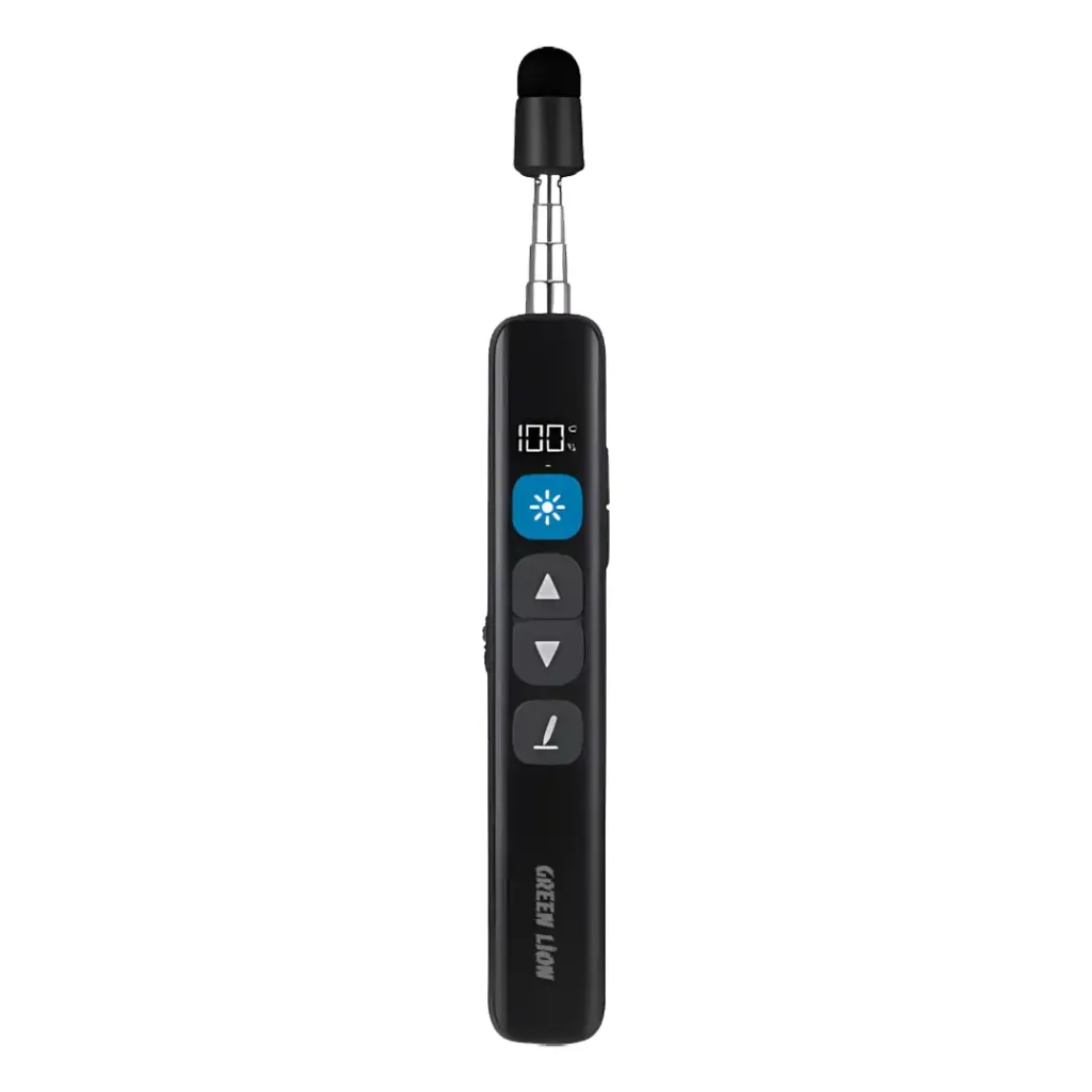 Green Lion Wireless Presenter with Retractable Pointer - Black