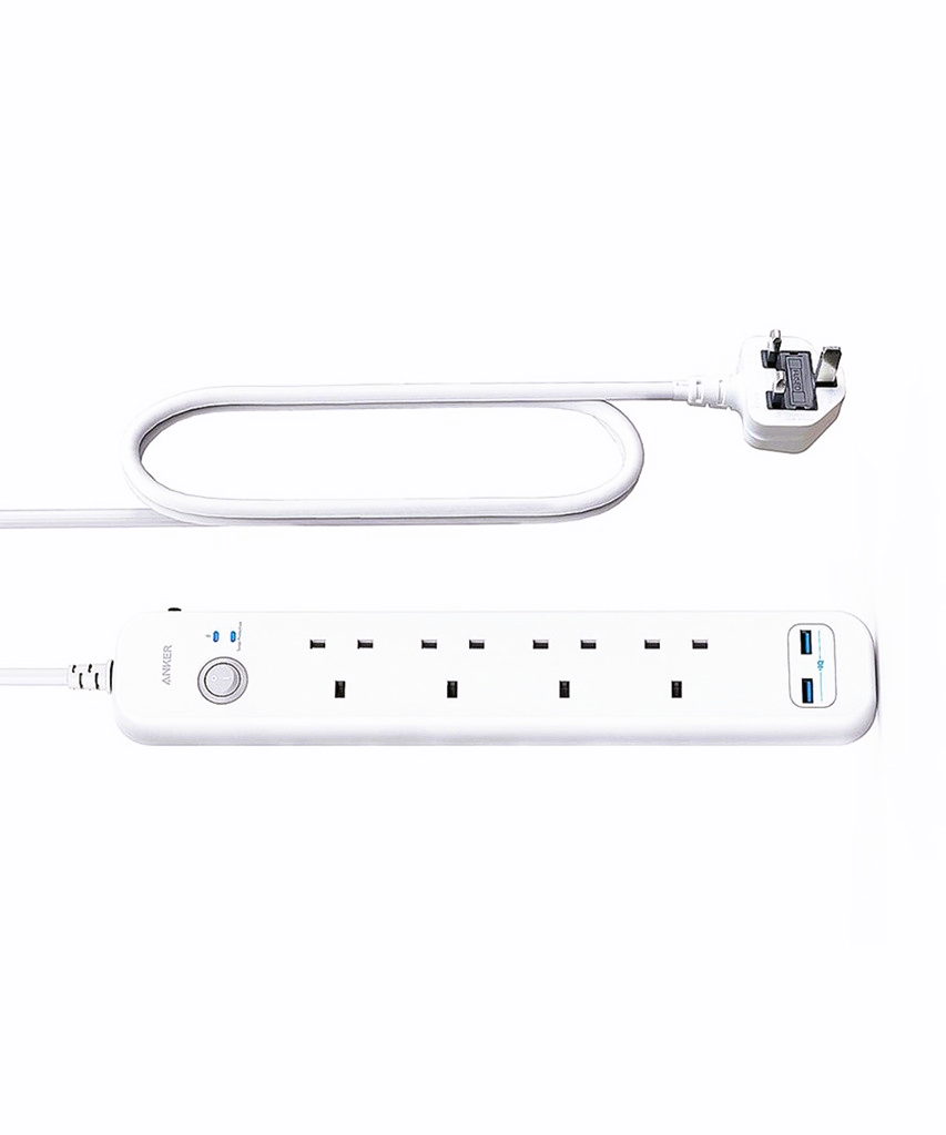   أنكر 6 في 1 USB PowerStrip 4 AC+2 USB-A