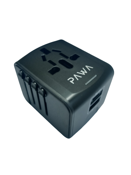 Pawa Universal Travel Adapter With PD+QC 20W Black