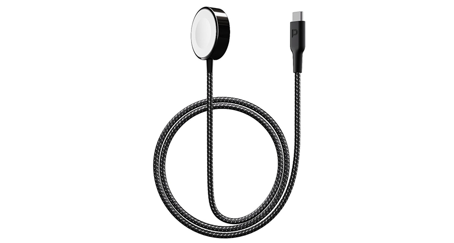 شاحن ساعة Powerology Braided Type-C بقوة 5 وات بطول 1.2 متر/4 أقدام، أسود